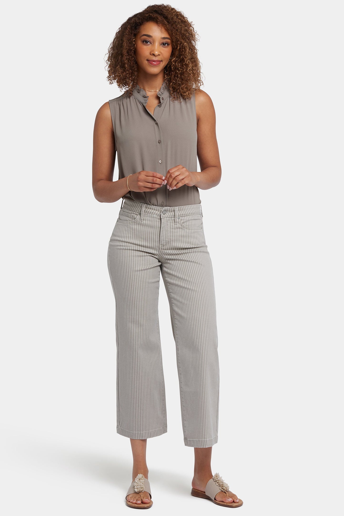 Teresa Wide Leg Ankle Jeans - Hidden Lodge Stripe