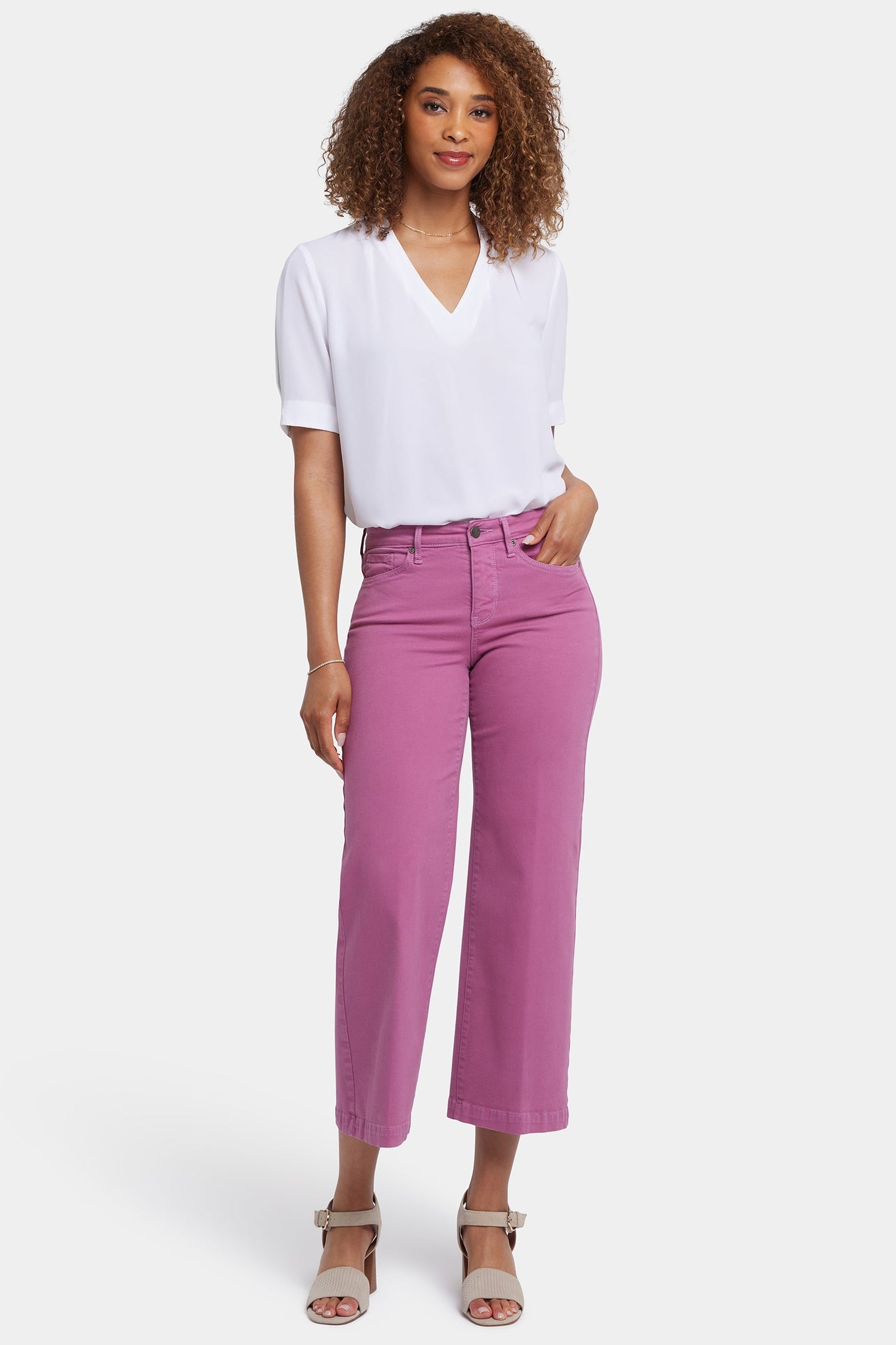 Teresa Wide Leg Ankle Jeans - Red Violet