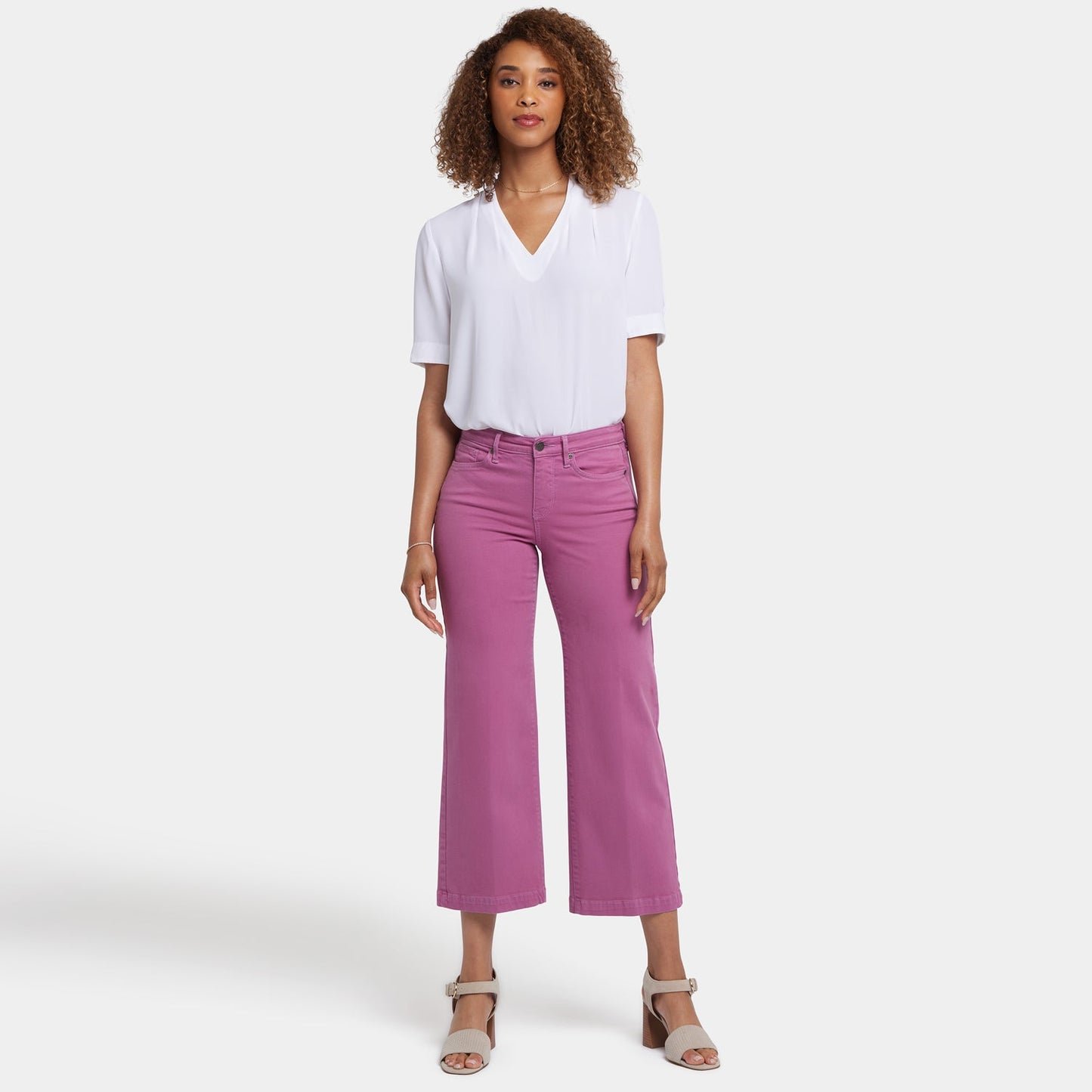 Teresa Wide Leg Ankle Jeans - Red Violet