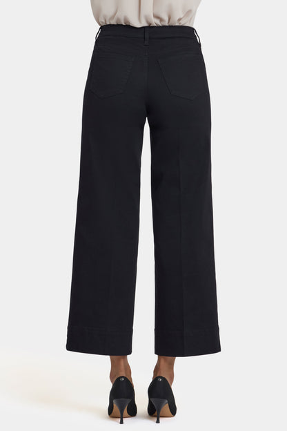 Teresa Wide Leg Ankle Jeans - Black