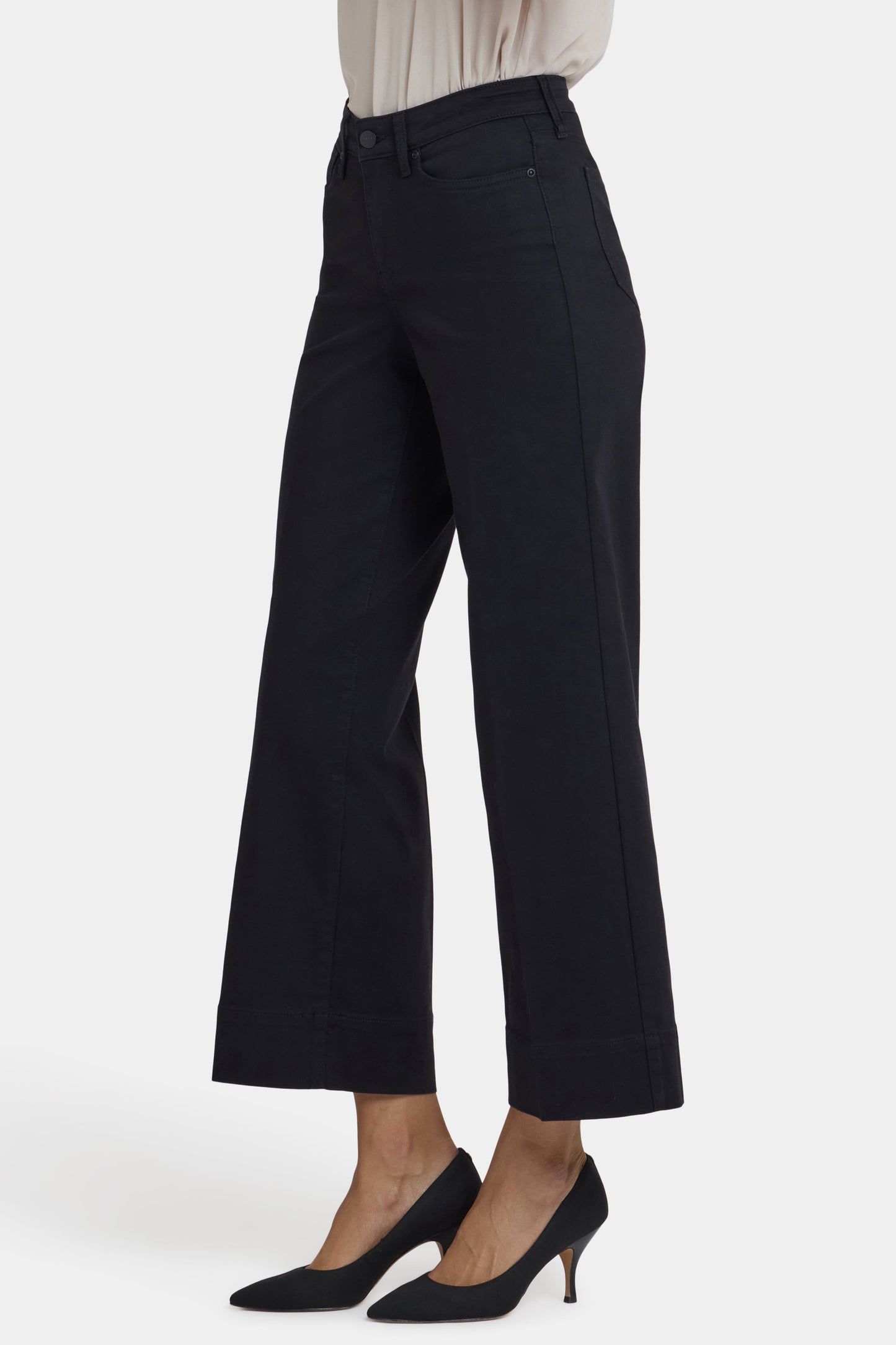Teresa Wide Leg Ankle Jeans - Black