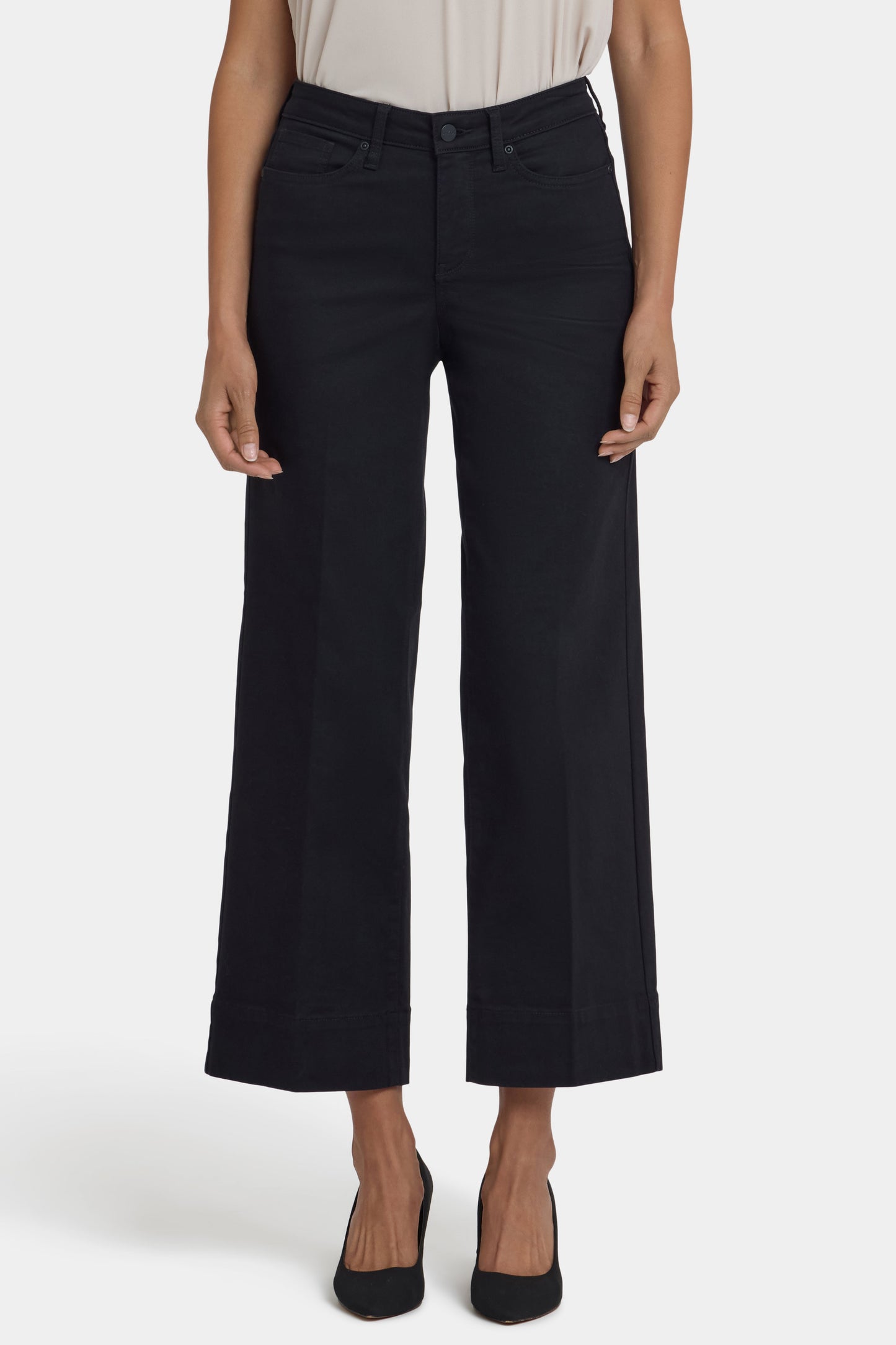 Teresa Wide Leg Ankle Jeans - Black