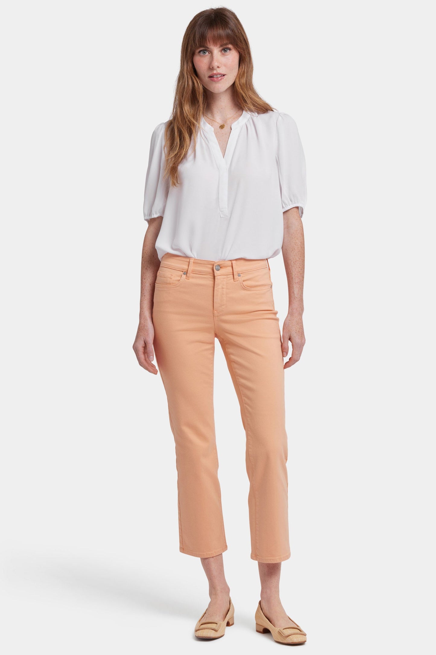 Marilyn Straight Ankle Jeans - Apricot Nectar