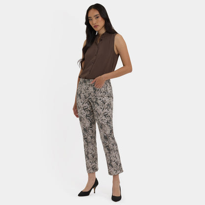 Marilyn Straight Ankle Jeans - Desert Python