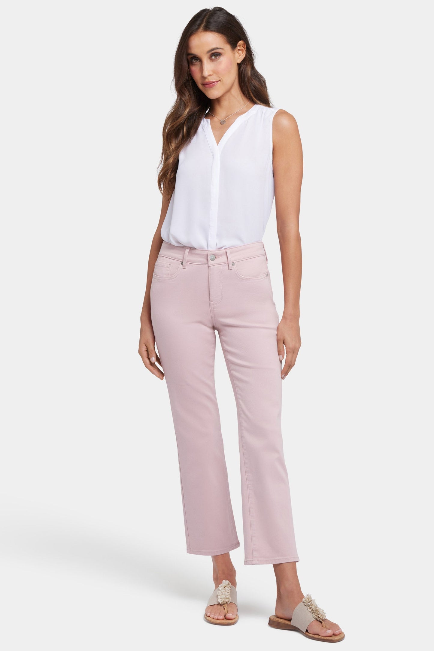 Marilyn Straight Ankle Jeans - Pale Mauve