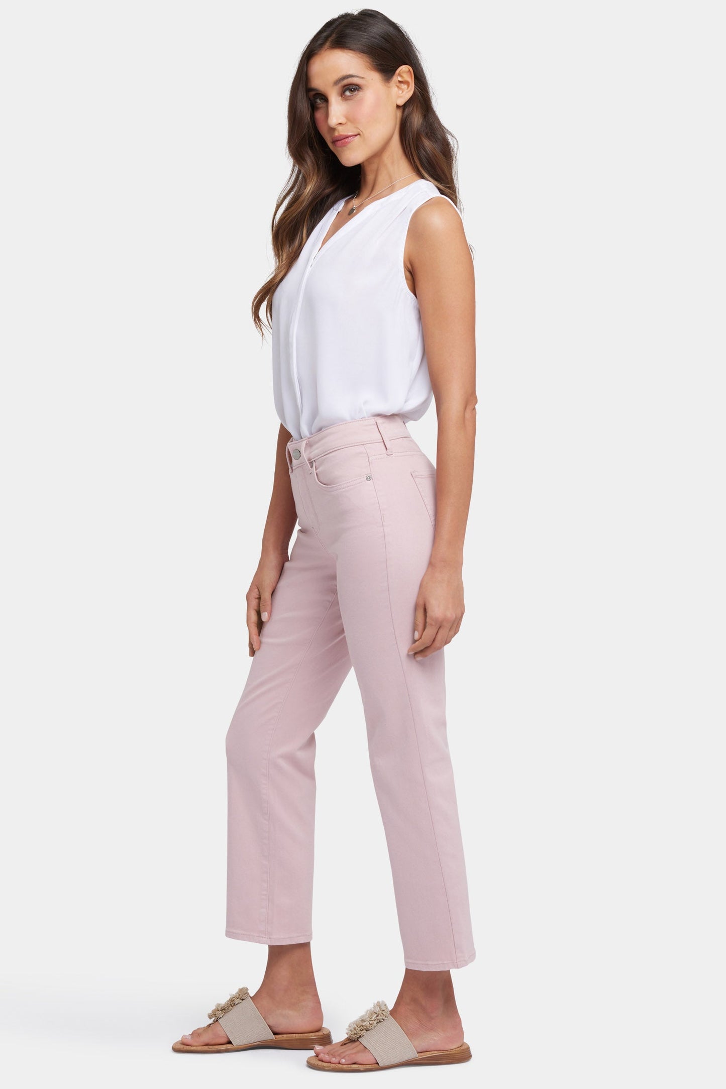 Marilyn Straight Ankle Jeans - Pale Mauve