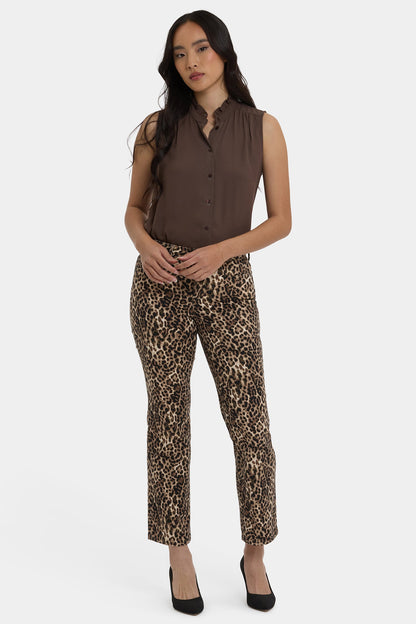 Marilyn Straight Ankle Jeans - Savanna Leopard
