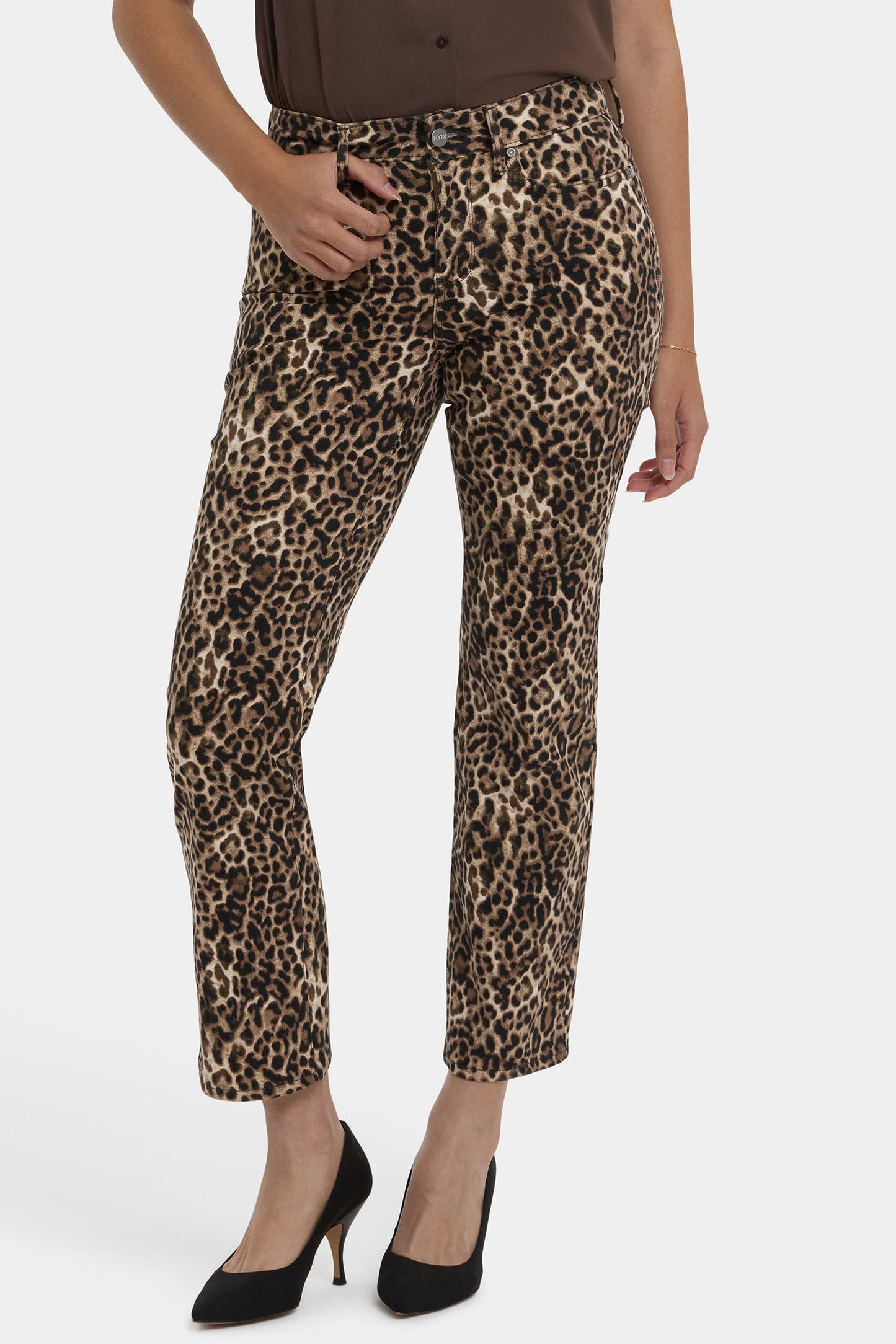 Marilyn Straight Ankle Jeans - Savanna Leopard