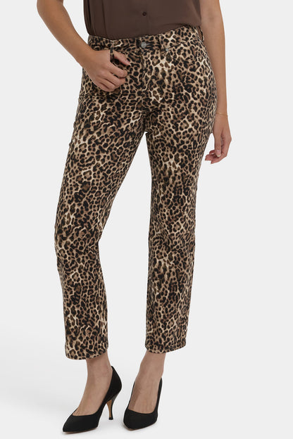 Marilyn Straight Ankle Jeans - Savanna Leopard