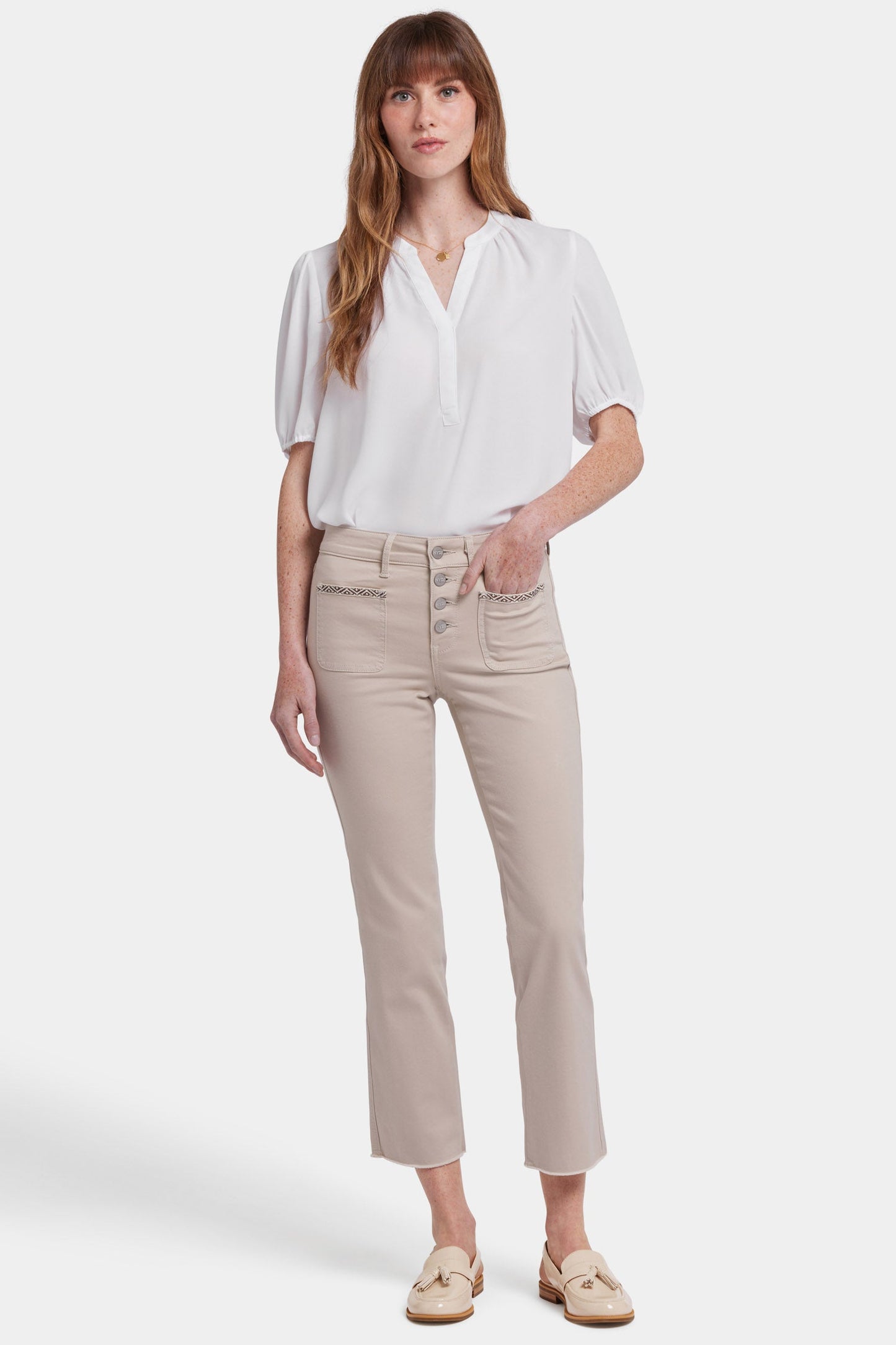 Marilyn Straight Ankle Jeans - Feather