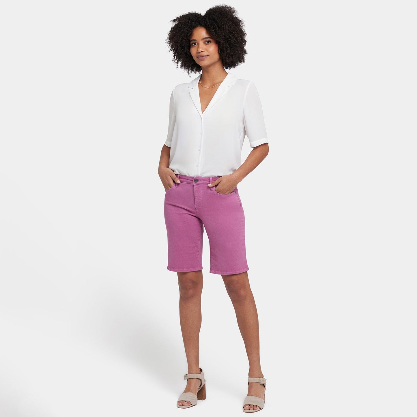 Lilly Denim Shorts - Red Violet