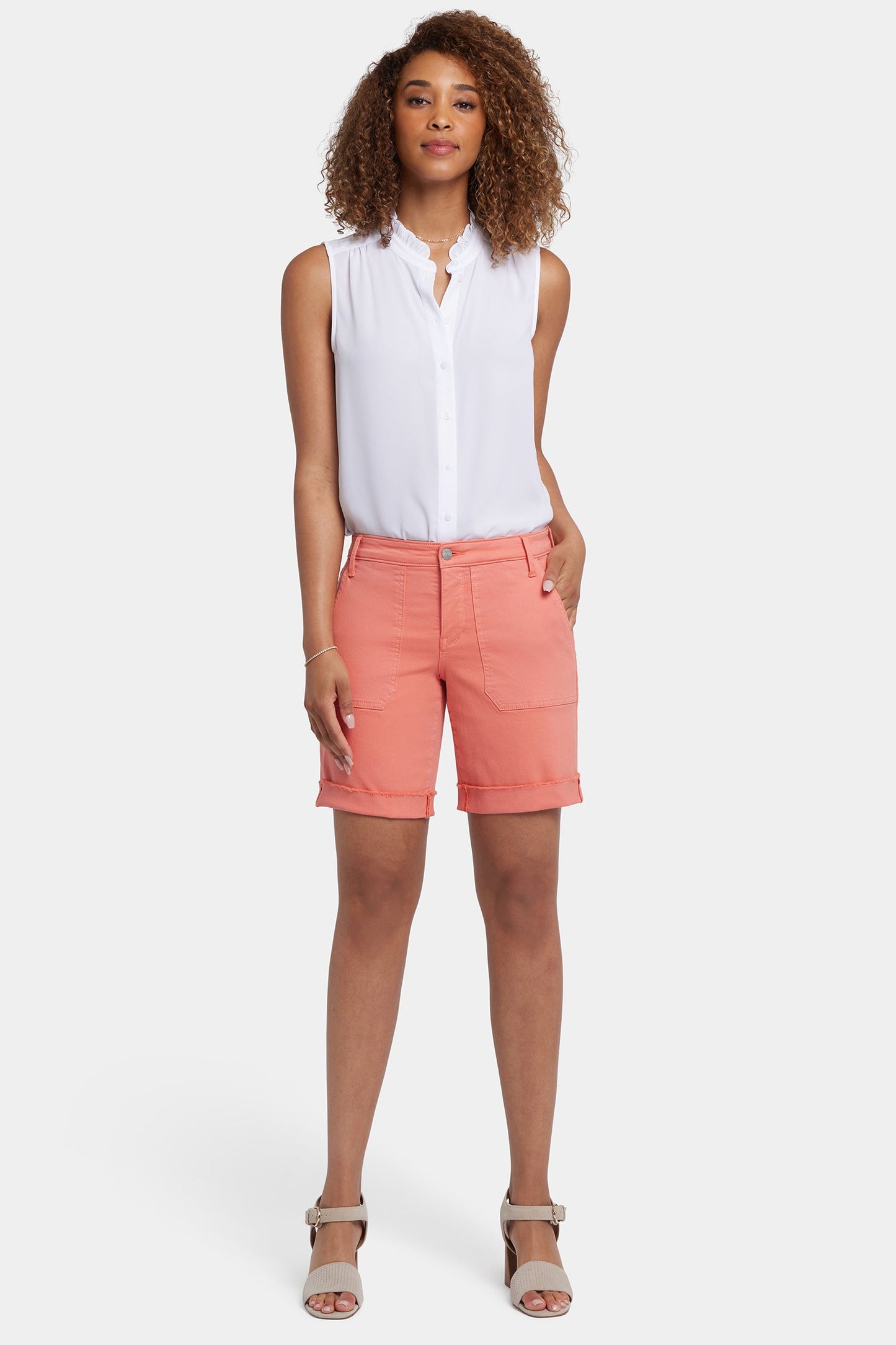 Diana Relaxed Denim Shorts - Coral Haze