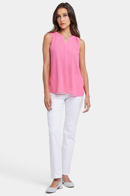 Sleeveless Pintuck Blouse - Honeysuckle