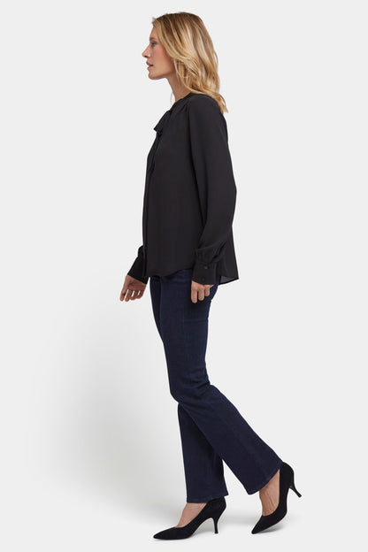 Tie-Neck Blouse - Black