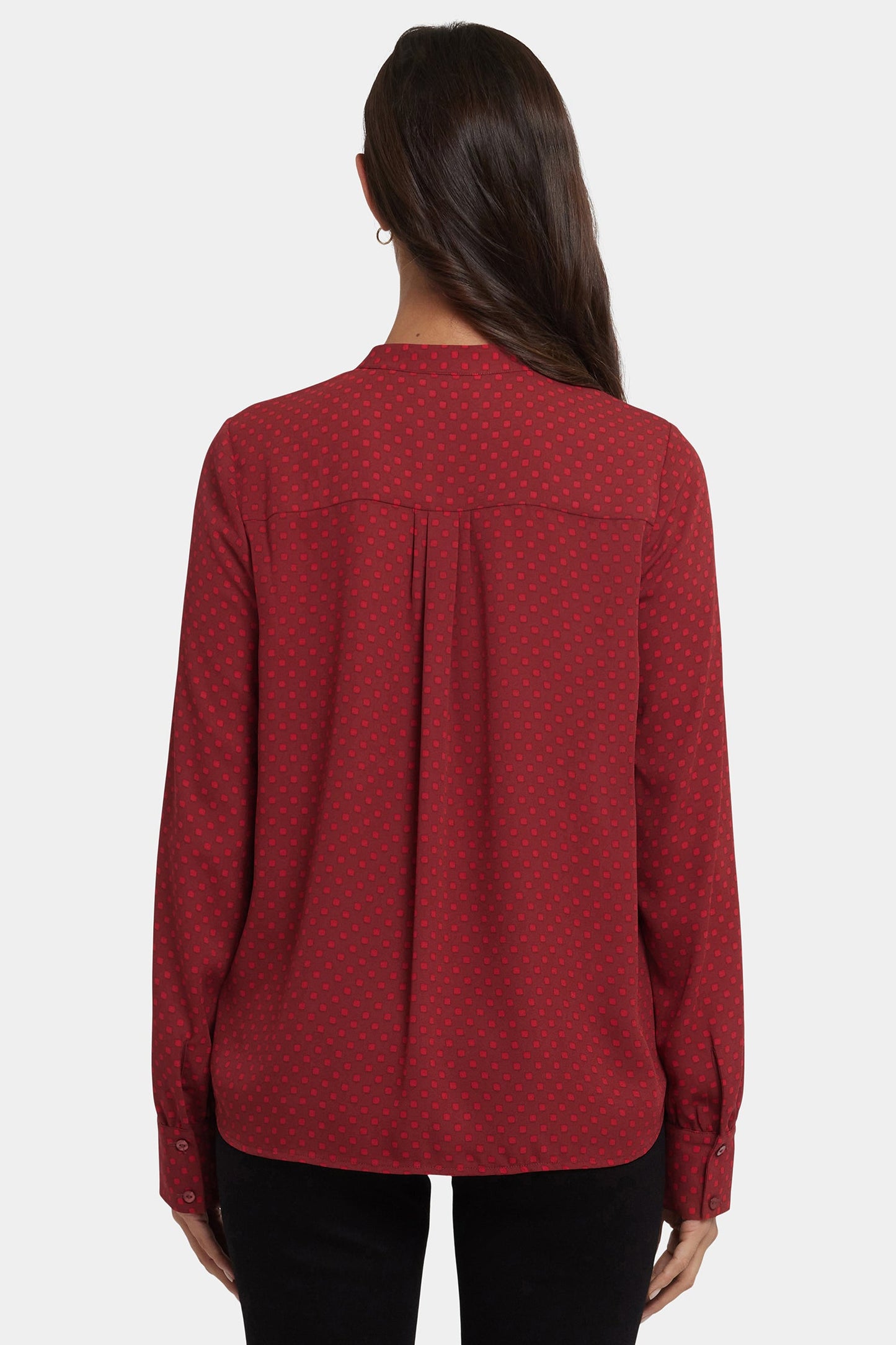 Tie-Neck Blouse - Claret Dots
