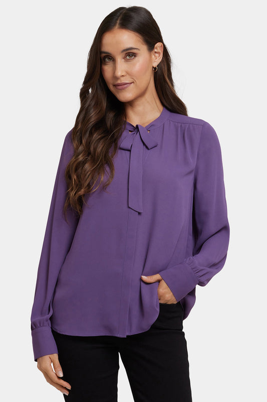 Tie-Neck Blouse - Grape Royale