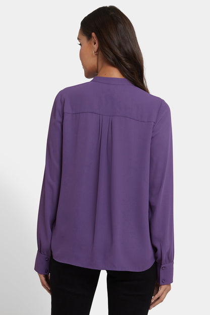 Tie-Neck Blouse - Grape Royale