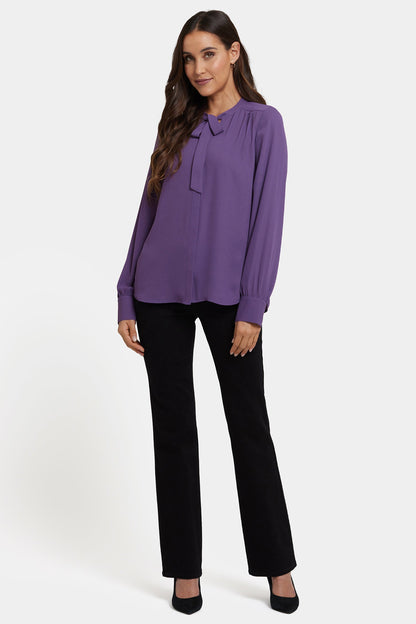 Tie-Neck Blouse - Grape Royale