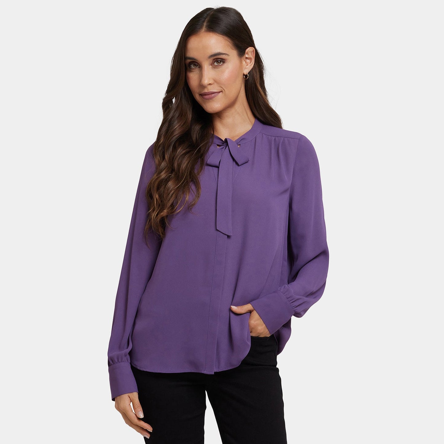Tie-Neck Blouse - Grape Royale