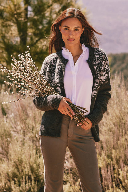 Ruffle Neck Blouse - Optic White