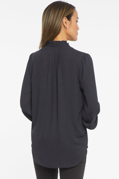 Pleated Front Tunic - Black