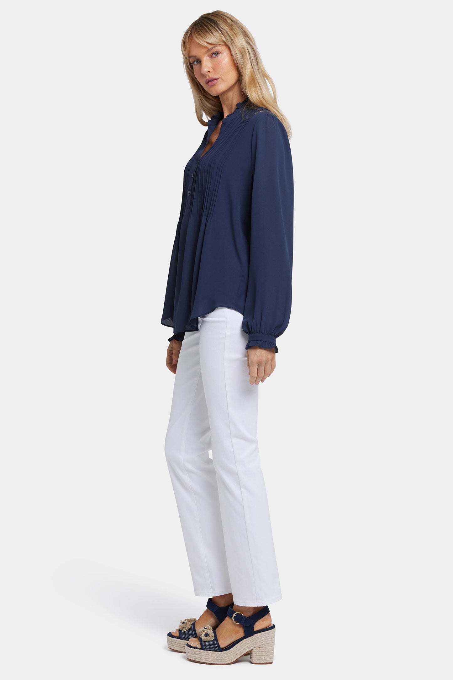 Pleated Front Tunic - Oxford Navy