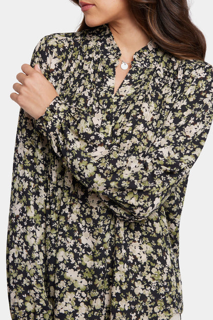 Pleated Front Tunic - Granada Garden