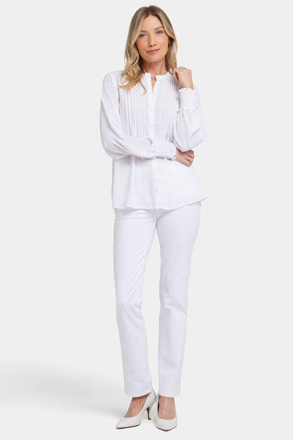 Pleated Peasant Blouse - Optic White