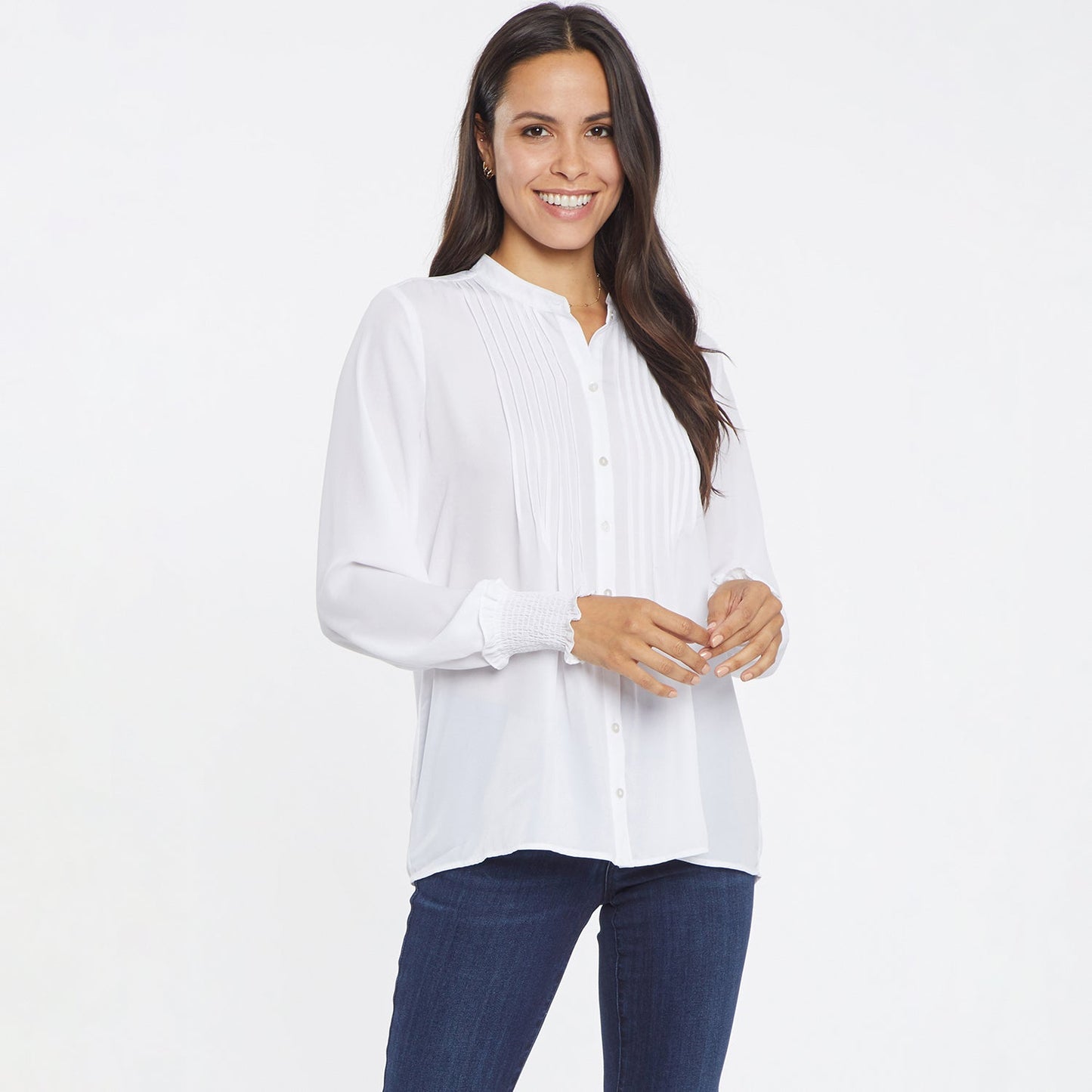 Pleated Peasant Blouse - Optic White