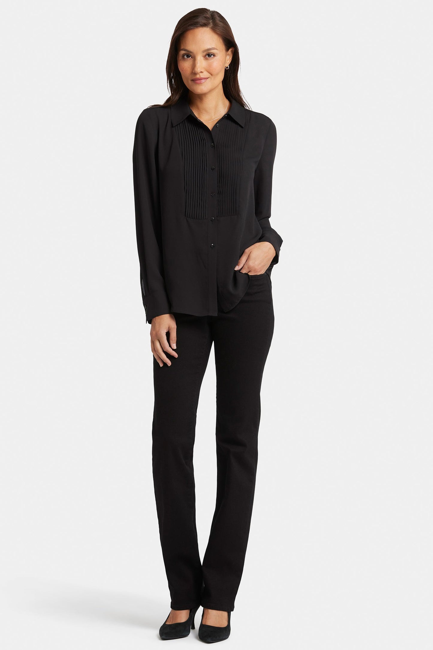 Tuxedo Blouse - Black