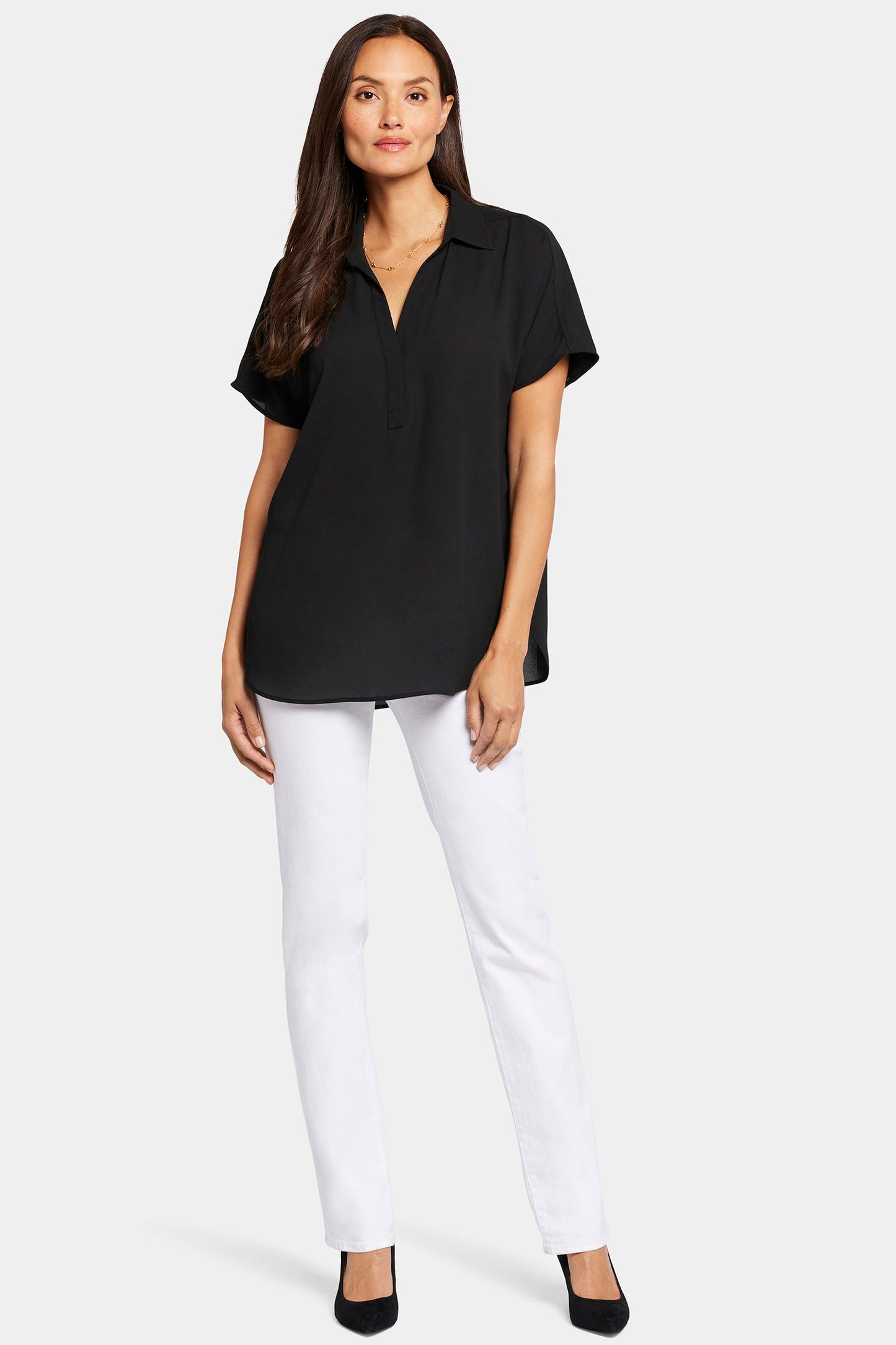 Becky Short Sleeved Blouse - Black