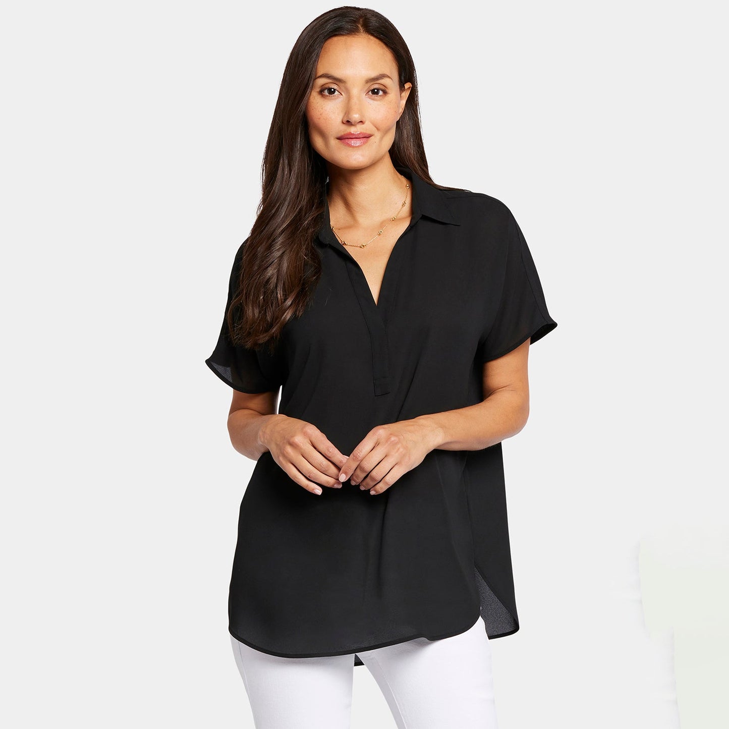 Becky Short Sleeved Blouse - Black
