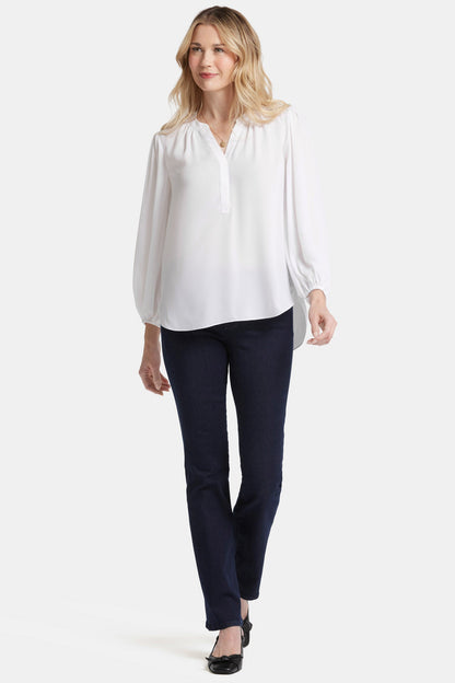 Puff Sleeve Popover Top - Optic White