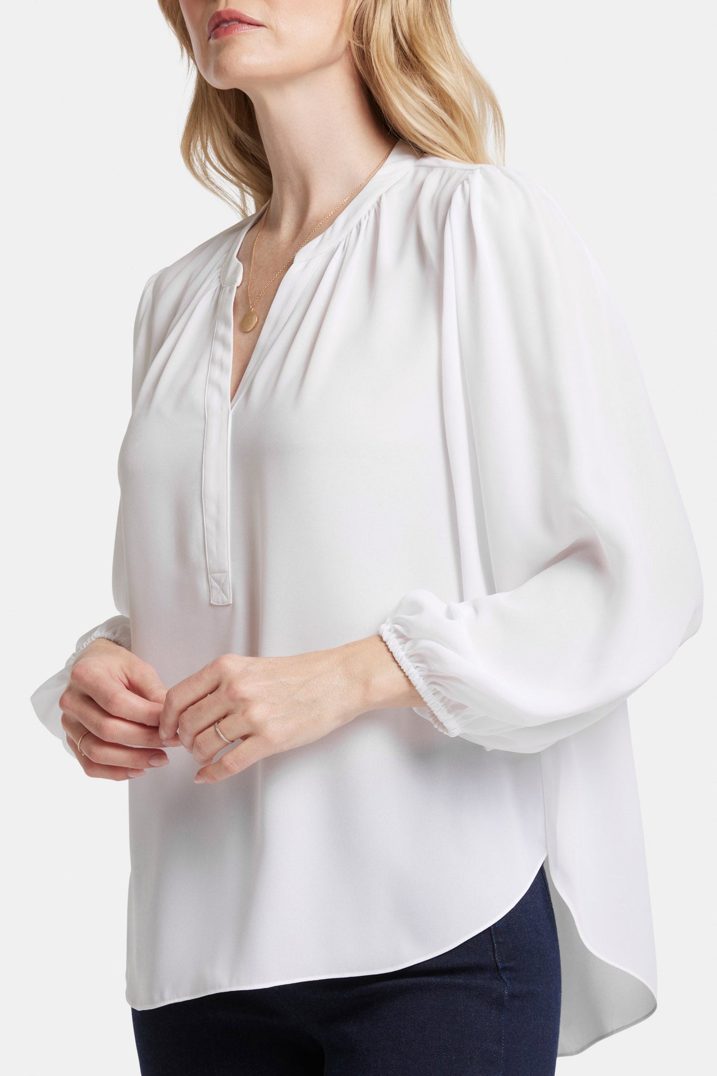 Puff Sleeve Popover Top - Optic White