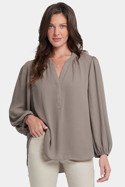 Puff Sleeved Popover Top - Saddlewood