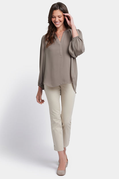 Puff Sleeved Popover Top - Saddlewood