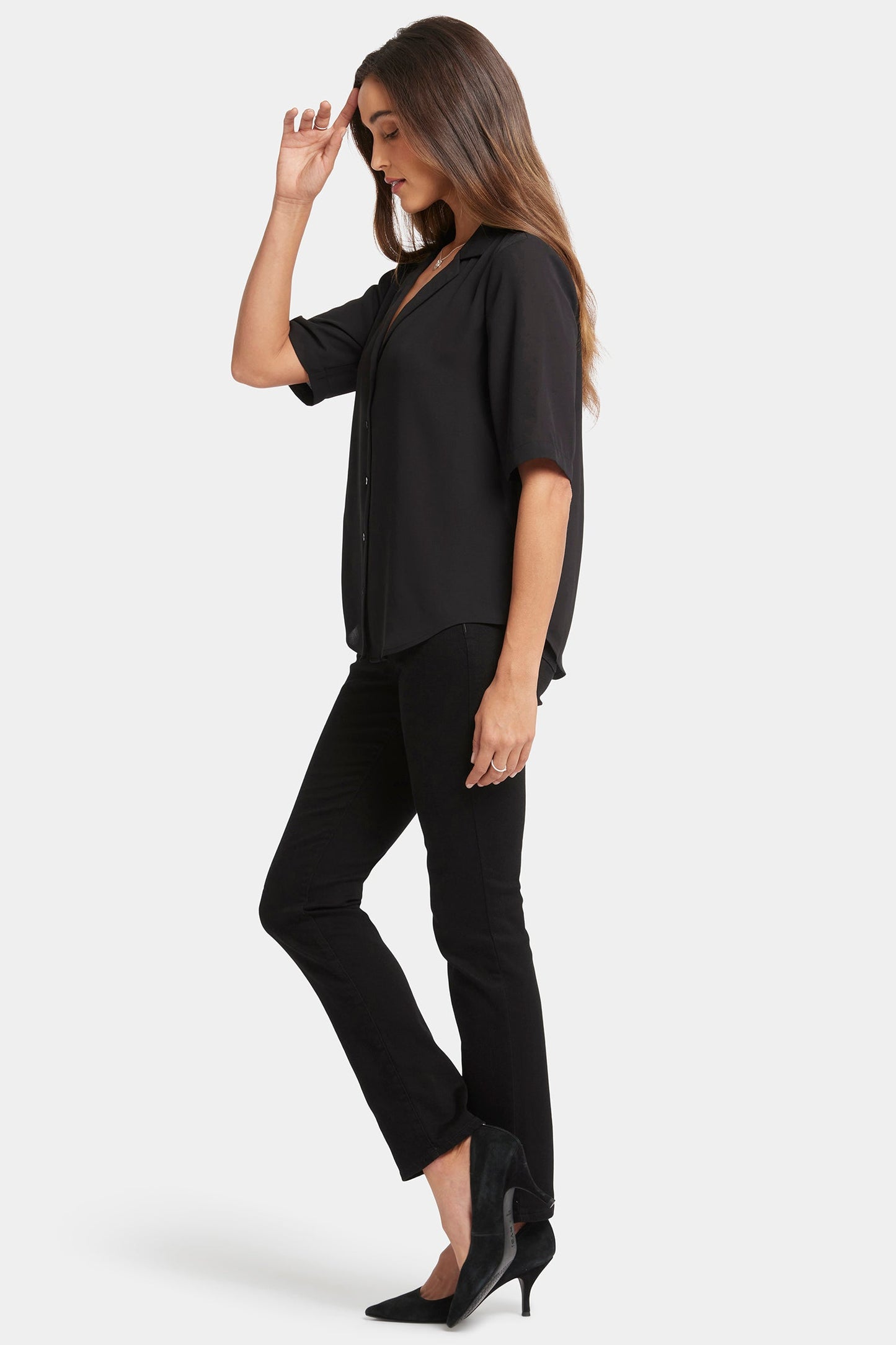 Gabrielle Short Sleeved Blouse - Black