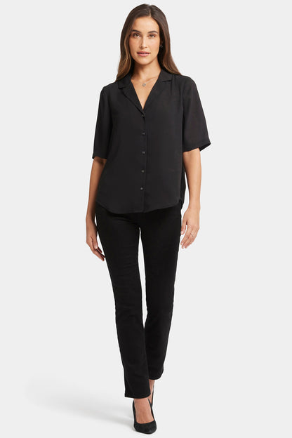 Gabrielle Short Sleeved Blouse - Black