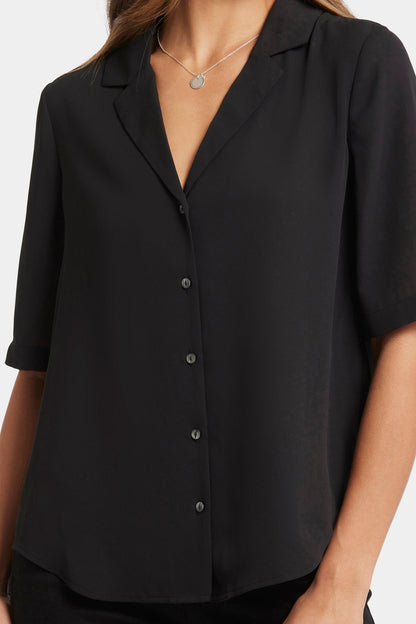 Gabrielle Short Sleeved Blouse - Black