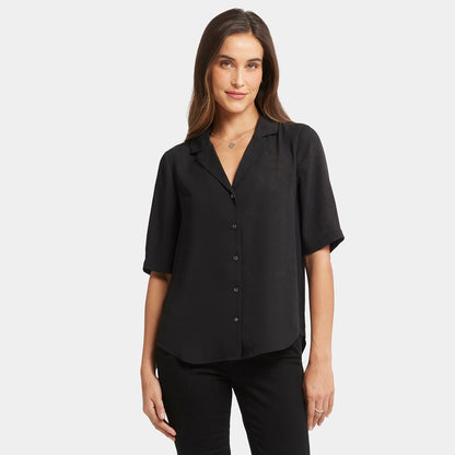Gabrielle Short Sleeved Blouse - Black