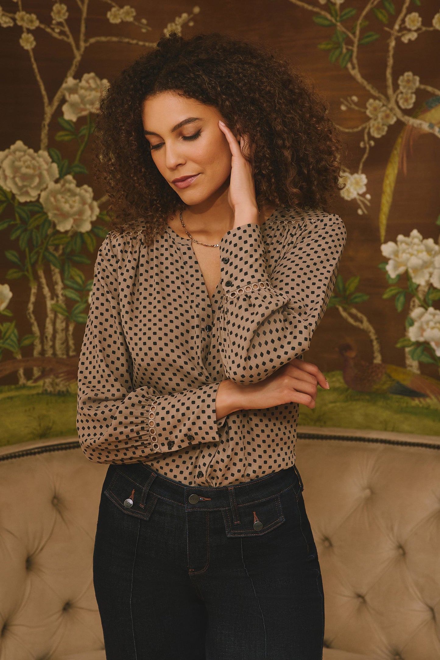 Liliana Peasant Blouse - Capucine Dots