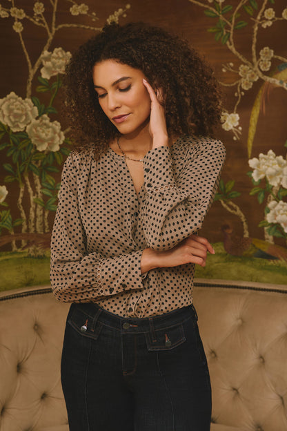 Liliana Peasant Blouse - Capucine Dots
