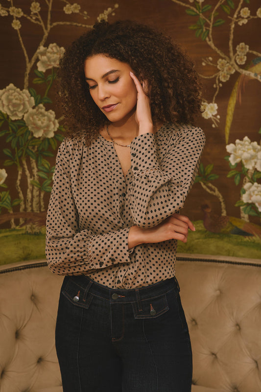 Liliana Peasant Blouse - Capucine Dots
