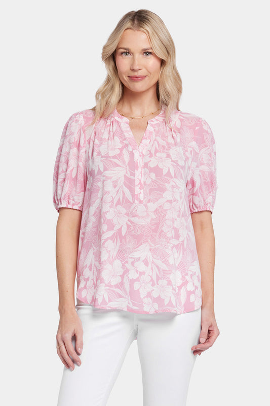Short Puff Sleeve Popover Top - Larissa