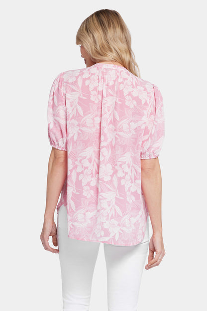 Short Puff Sleeve Popover Top - Larissa