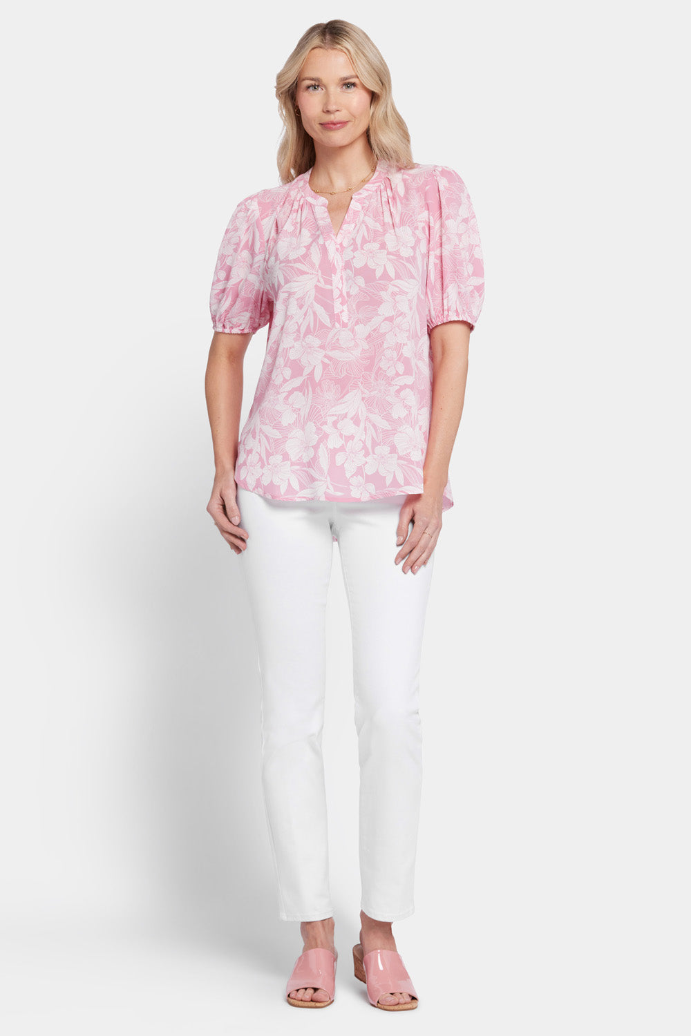 Short Puff Sleeve Popover Top - Larissa