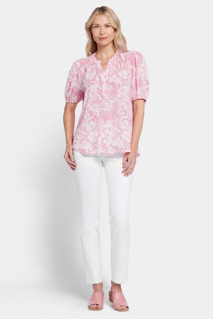 Short Puff Sleeve Popover Top - Larissa