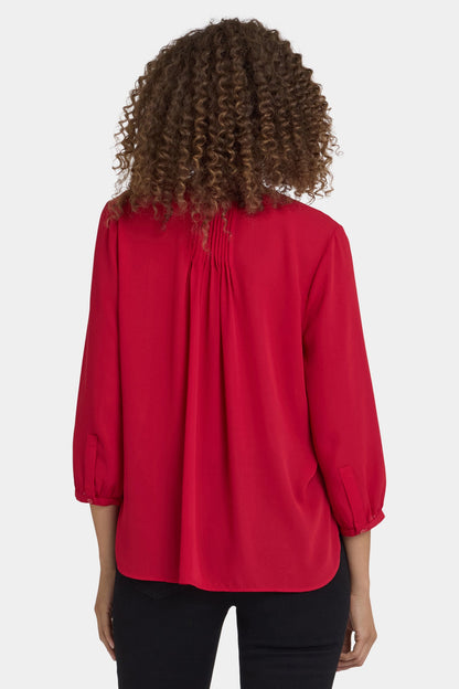Pintuck Blouse - Carnelian