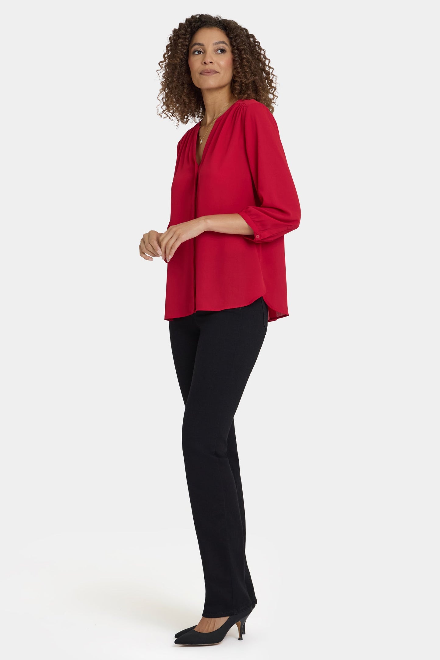 Pintuck Blouse - Carnelian