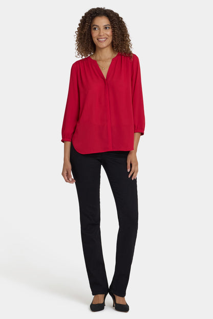 Pintuck Blouse - Carnelian
